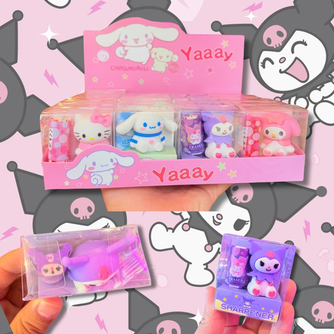 SACAPUNTAS CON GOMA. SANRIO KUROMI - comprar online