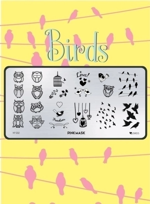 PINK MASK Placa de Stamping Birds #32