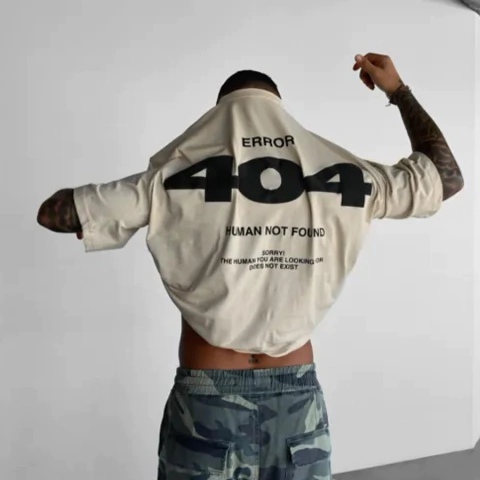 Camiseta Oversized ERROR 404 Marfim