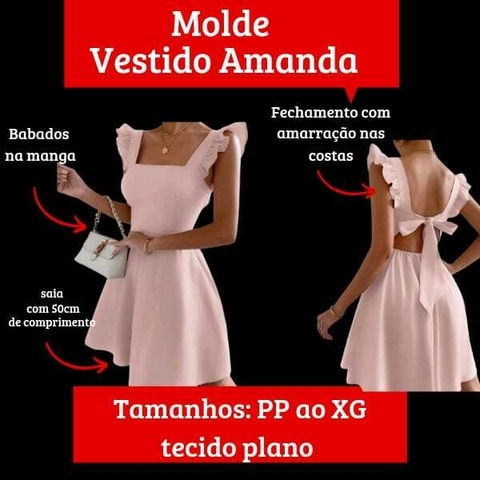 molde vestido cava americana do PP ao XG ref:1170 - comprar online