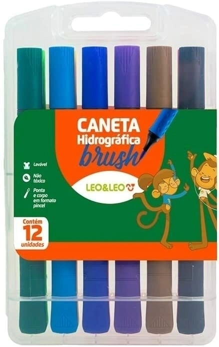 Caneta brush leo leo com 12