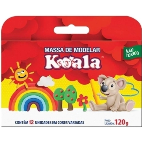 Massa de modelar koala 120g 12 cores