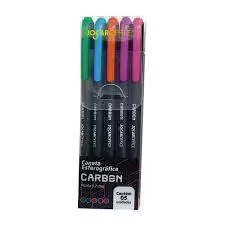 Kit caneta jocar office carbon c/5un ponta 0.7mm