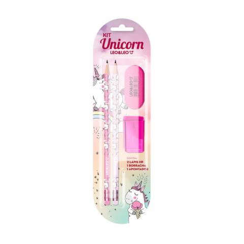 Lapis de escrever leo leo kit unicornio