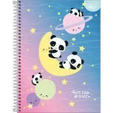 Caderno tilibra panda lovely friend 10 matérias colegial