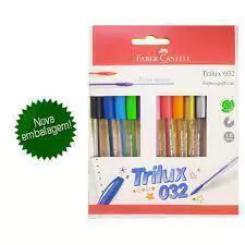Kit de canetas trilux faber castell c/ 10 cores