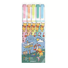 Kit marca texto leo leo duas pontas ursinho pooh c/ 5uni