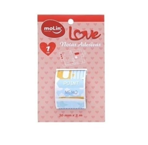 Washi tape molin notas adesivas love rolo azul estrela 30mmx2m