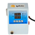 Painel de controle digital para prensa térmica 12x1, mostrando display de temperatura e tempo.