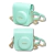 Bolsa protetora verde com textura para câmera Instax Mini 12, com alça de corrente dourada