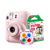 Câmera Instax Mini 12 Rosa com Lentes Color Instax Mini 4 cores (brinde)