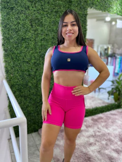 Conjunto Poliamida Bicolor Rosa Pink e Azul Marinho na internet