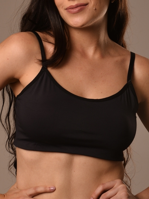 Top Gabriela em poliamida - Preto - comprar online