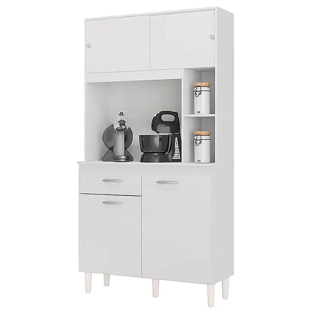 Armário de Cozinha Duda 90cm 4 Portas 1 Gaveta - Poquema
