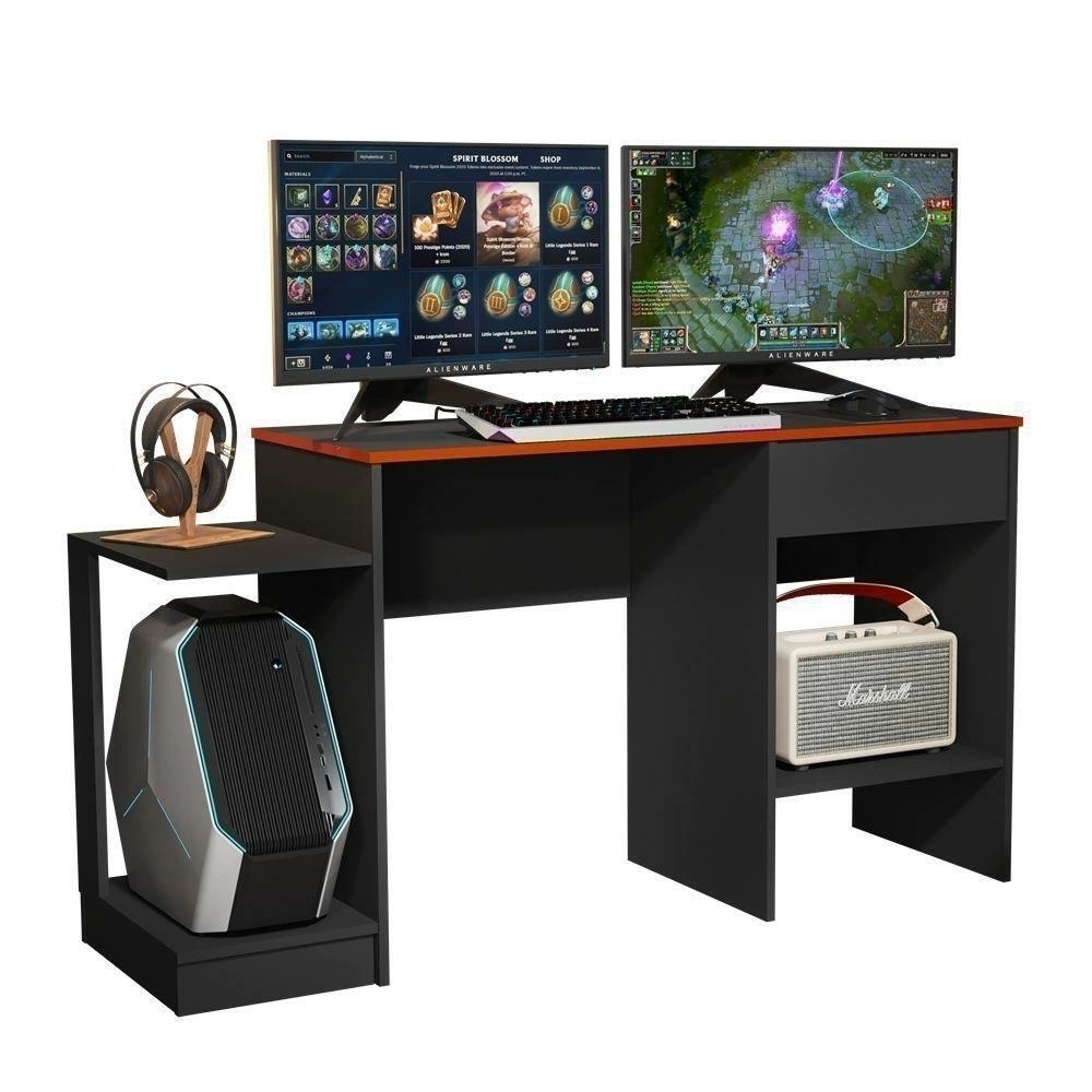 Escrivaninha Gamer JB 6099 Luxo JB Bechara Preto Vermelho