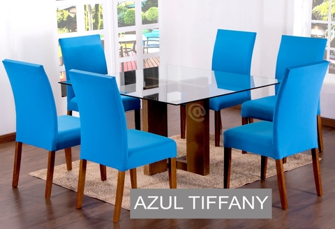 Jogo c 6 Capas de Cadeira em Malha Tiffany