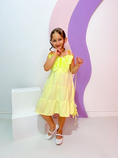 Vestido Stella Amarelo neon - Cerejinhagirls