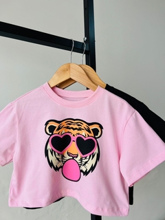 T-SHIRT TIGRE FASHION ROSA