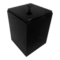Lixeira Venus Puxador Inox Preto Fosco