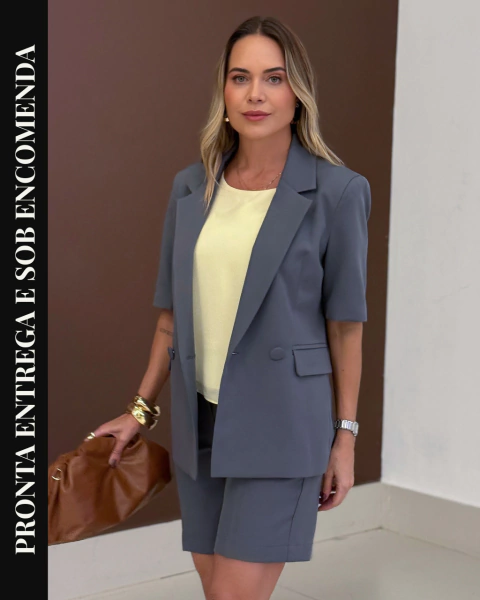 Blazer de Alfaiataria com Manga Curta Vera - comprar online