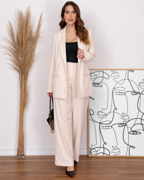 Conjunto Blazer Silvia e Calça Leticia Risca de Giz - loja online