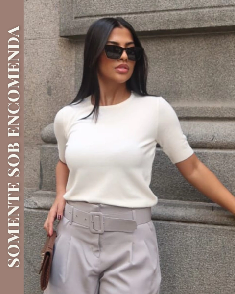 SOB ENCOMENDA - Blusa de Tricot Modal Manga Curta Carla - comprar online