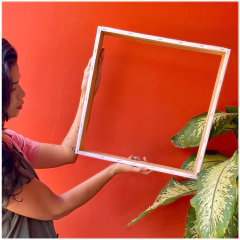 Bastidor com capa para punch needle na internet