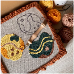 Bastidor com capa para punch needle - Mirna Linhares - punch needle | tufting