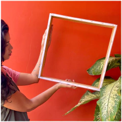 Imagem do Bastidor com capa para punch needle