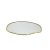 Bandeja Decorativa Orgânica Branca Em Vidro Detalhes Dourado - comprar online
