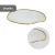Bandeja Decorativa Orgânica Branca Em Vidro Detalhes Dourado - loja online