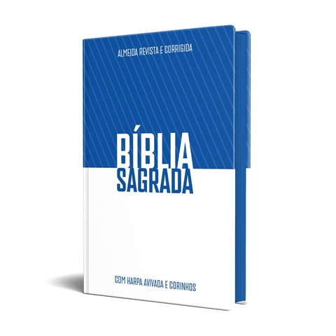 Bíblia Sagrada ARC Slim Com Harpa Avivada E Corinhos - Capa Dura Celeste
