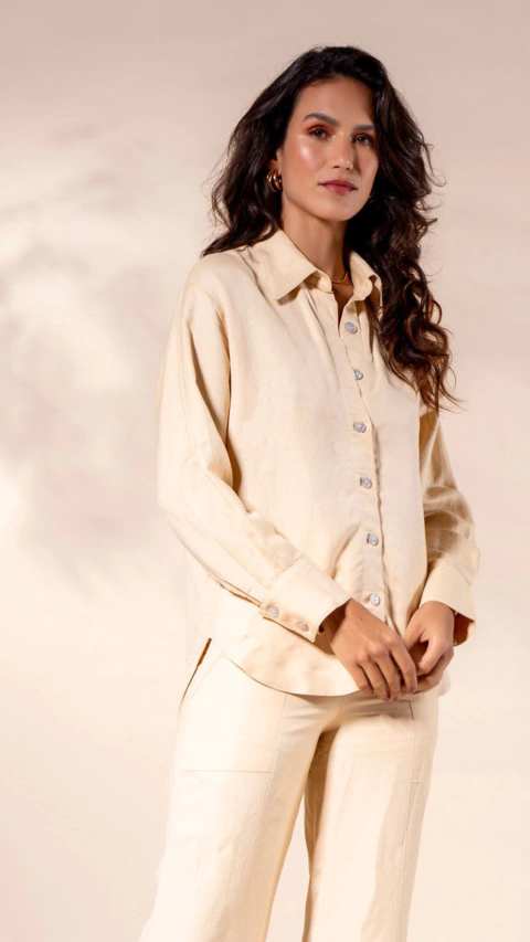 Camisa Linho Bege