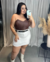 Corselet Maia de couro Marrom - comprar online