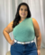 Regata Plus Size Manga Única Verde Menta - comprar online