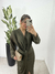 VESTIDO DRAPEADO PAULA MANGA LONGA - VERDE MILITAR na internet