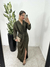 VESTIDO DRAPEADO PAULA MANGA LONGA - VERDE MILITAR
