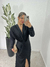 VESTIDO DRAPEADO PAULA MANGA LONGA - PRETO - comprar online