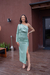 Vestido Midi Uma Manga Só Prada Acetinado - VERDE - Donna Boutique