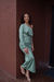 Vestido Midi Uma Manga Só Prada Acetinado - VERDE - comprar online