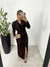 VESTIDO DRAPEADO PAULA MANGA LONGA - MARROM na internet