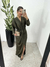 VESTIDO DRAPEADO PAULA MANGA LONGA - VERDE MILITAR - comprar online