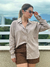 CAMISA LINHO MARROM - Donna Boutique