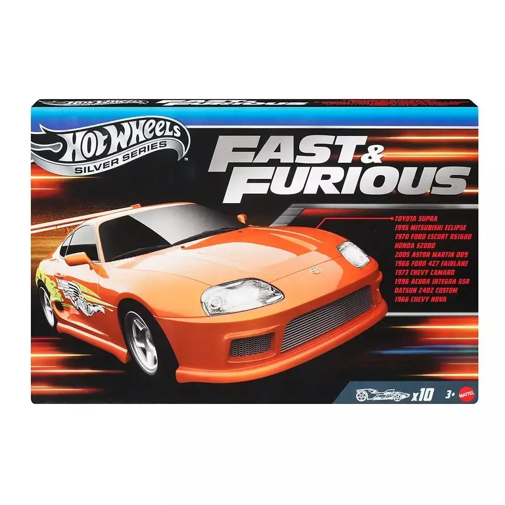 Hot Wheels 2025 Fast & Furious Silver Series 10-Car Box Set