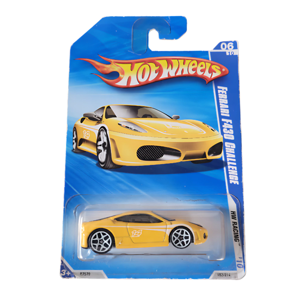 HOT WHEELS - MAINLINE = 2010 - FERRARI F430 CHALLENGE - AMARELA - HW RACING 2010