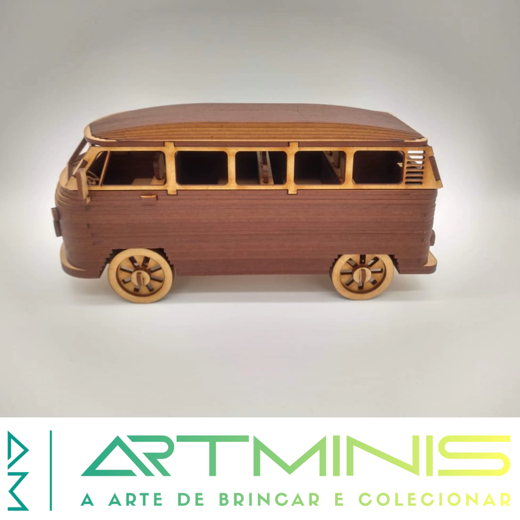 PERUA KOMBI CLÁSSICA EM MDF SEM PINTURA MONTADA