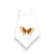 Guardanapo Borboleta Caramelo em Algodão Branco Bordado - comprar online
