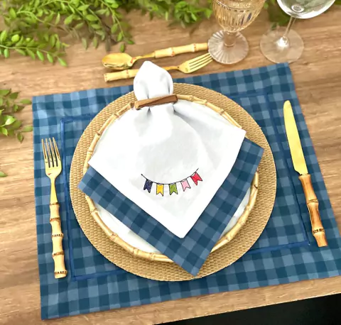 Lugar Americano Valentina Basic Xadrez Azul na internet