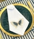 Guardanapo em Algodão Branco Bordado Borboleta Azul Marinho - Toque Finno - Loja de Mesa Posta Online