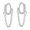 Brinco Argola Click C/ Corrente Prata 925